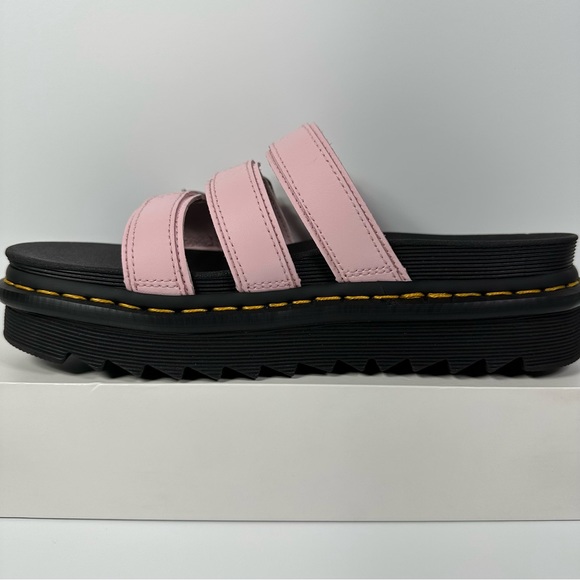 DOC BLAIRE LEATHER SLIDES SANDALS WOMENS SIZE 7 HORSESHOE BUCKLES 3 STRAP NEW - Picture 8 of 10